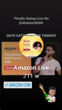 Instagram Story from a creator in our network announcing an Amazon Live session