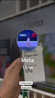 Instagram Story from a creator in our network on a visit to the Meta office
